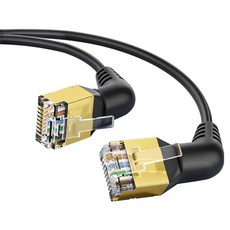 RaOn Home Mart Radion CAT8 360度旋轉彎頭Giga超高速乙太網路線, 黑色, 1個, 1.5m