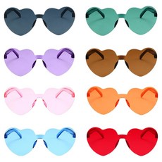KHOHIMO 無框愛心派對太陽眼鏡8件組 5W0735, 1套, 混合色