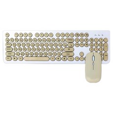 HONG JIN 宏晉 無線鍵盤滑鼠組, 巧克力鍵盤, 奶茶色, HJ215S