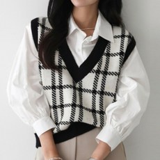 Pippin 女款秋季經典格紋針織背心 112529