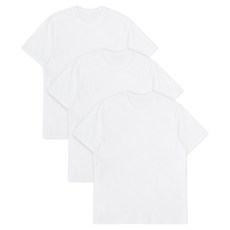 BASE ALPHA ESSENTIALS 男女通用透氣30支圓領短袖T恤 3件, 白色