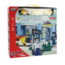 速跑 益智組裝電動火車軌道場景125PCS豪華組 + 人偶2個 7747, 1套, 多色