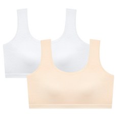 Suafam 青少年運動型3階莫代爾無袖胸罩2件組