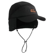 Parajuni 男士撞色護耳棒球帽 刷毛運動帽 HJ0875, 黑色, 1個