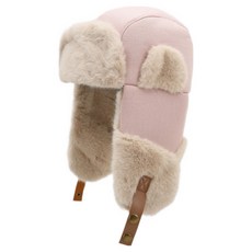 Parajuni 女款冬季防寒護耳防風滑雪帽 HJ0883, 粉紅色, 1個