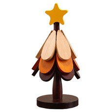 아싸레 원목 트리 냄비받침 3종 세트, 노랑별, 1세트