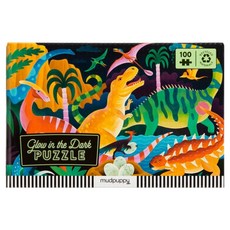 mudpuppy 夜光拼圖 恐龍樂園, 1個, 100片