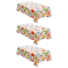 半島良品 滿版派對防水防油桌布3入1組, 137 x 180cm, 1套, 歡樂頌