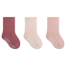 베이직 단색 미끄럼방지 양말 3켤레 세트