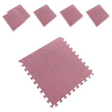 Happy Mind 亞麻地板自黏拼接地墊, 淺粉色, 6個