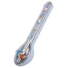 HOUSUXI 舒希 DINOTAENG 冬季系列 A3 316不鏽鋼餐具 3件組, 不鏽鋼色, 湯匙 + 叉子 + 筷子 + 收納盒, 1套