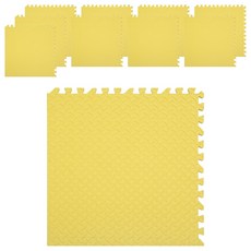 해피마인 방음 냉기 폼 접착 매트 조각매트, 옐로우, 10개