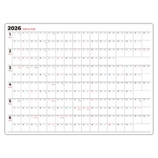 TLC 2026年 大型日曆 上半年 下半年 可黏貼白板 單張月曆 計畫表 上半年 條紋款, 貼紙式