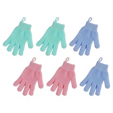 Woni家 涼爽磨砂沐浴手套, 隨機出貨, 1個, 6入