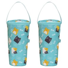 바른리빙 노리 빨대 텀블러 물병 파우치 TP-05, 블루, 2개