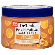 Dr.Teal's 維他命C亮澤西喜馬拉雅粉晶鹽身體磨砂膏, 1個, 454g