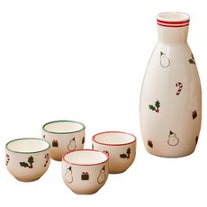 Modern House L 溫馨冬季酒瓶 + 4入酒杯組, 酒瓶 + 4入酒杯, 1套