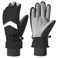 DearKoon 完美防寒天鵝絨內裡觸控螢幕滑雪手套 雙手組 黑色袖口, 黑色, 1套