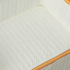 AiRabbit 嬰幼兒人造絲加厚愛心絎縫雙面床墊, 奶油象牙白, 1個