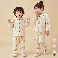 Kids Day 奶油泰迪熊睡眠睡衣上下套裝