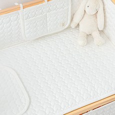 아이레빗 유아용 순면 도톰 하트 누빔 양면 침대 패드 고정끈없음, 크림아이보리, 1개