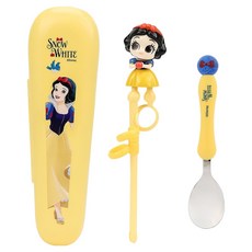 LiLFANT 兒童用 The Stick 動感不鏽鋼筷子湯匙收納盒組, 白雪公主, 1套, 湯匙 + 筷子 + 收納盒