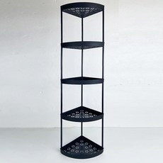 NanriSisters 角落轉角層架 5層 不含滾輪, 黑色, 1個