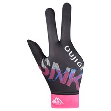 Glo-us 撞球手套 右手, 黑粉紅 護腕型, 1個