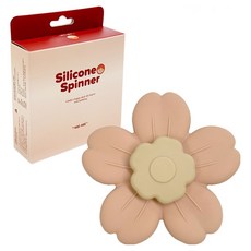 jellymom voyvoy 矽膠旋轉吸盤嬰兒指尖陀螺 固齒器 觸覺發展玩具, 花朵粉紅色, 1個