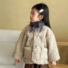 HARAROI 兒童圓領羊羔毛外套