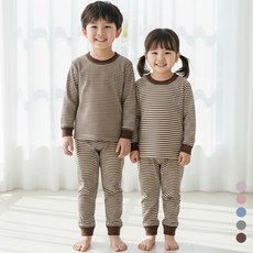Kids Day 蜜桃絨條紋家居服上下套組