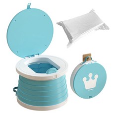 바브레 유아용 휴대용 접이식 V3 풀패키지 변기 세트, 민트