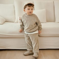 unifriend 兒童絲絨上學穿搭上衣 + 下著套裝