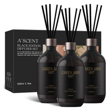 에이센트 블랙 에디션 디퓨저, 그린에어리, 500ml, 3개