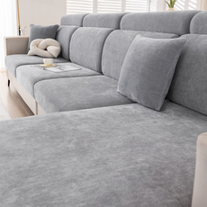 Ecster 頂級雪尼爾四季通用彈性坐墊舒適超細纖維沙發翻新沙發套, 石灰色, 1個