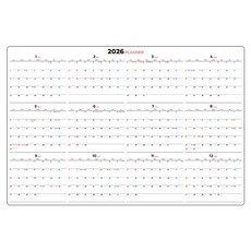 TLC 2026年大型全年(1月~12月)一目瞭然可黏貼方形白板月曆, 橡膠磁鐵