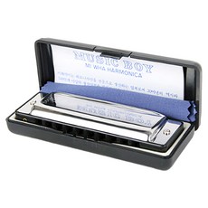 MIWHA 韓國製 美華 Music Boy 全音階口琴 G調, 銀色, 1個, 單一商品