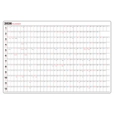 TLC 一目瞭然 2026年大型年曆 可黏貼白板 線條款, 橡膠磁鐵