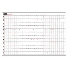 두문 한눈에 보는 2026년 대형 연간 캘린더 붙이는 화이트보드 줄형, 시트지