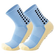 오브 논슬립 스포츠 축구 양말 2켤레, 스카이블루, 2개
