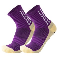 오브 논슬립 스포츠 축구 양말 2켤레, 퍼플, 2개