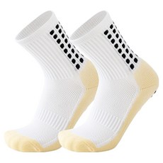 오브 논슬립 스포츠 축구 양말 2켤레, 화이트, 2개