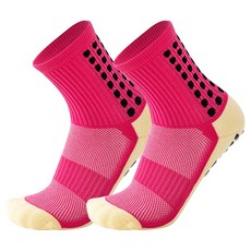 오브 논슬립 스포츠 축구 양말 2켤레, 핑크, 2개