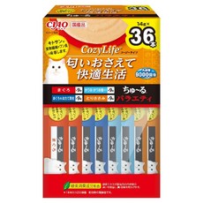 이나바 고양이 챠오 코지라이프 츄르 36P 박스타입 버라이어티 SC-415 짜먹는 간식, 혼합맛(참치/닭가슴살), 504g, 1세트