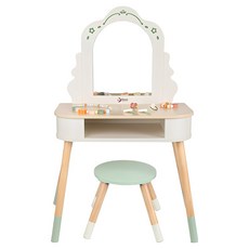 Classic WORLD 客來喜 夢幻魔法梳妝台組 50639, 1套, 白色 + 原木色 + 粉綠色