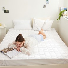 더자리 알러브릭 항균 99.9% 워싱 토퍼형 누빔패드, 지젤화이트