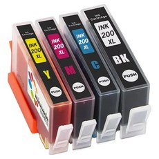 잉크메이드 삼성 INK-K200 C200 M200 Y200 호환잉크 4종 세트, 검정, 파랑, 빨강, 노랑, 1세트 검정, 파랑, 빨강, 노랑, 1세트