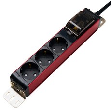 Boedam 伺服器用漏電斷路鋁製高容量3孔延長線, 紅色, 1個, 1.5m