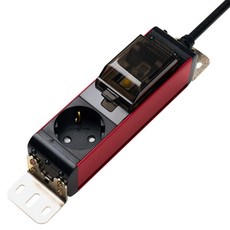 Boedam 伺服器用漏電斷路鋁製高容量1孔延長線, 紅色, 1個, 1.5m