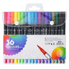 투데이리빙 36색 듀얼 헤드 컬러 사인펜 R98445B, 혼합색상, 1개